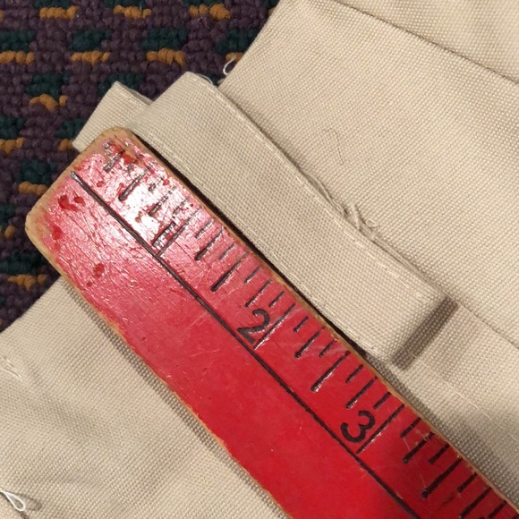 Vintage 1970’s Button Front‎ pleated Mini Skirt Khaki Beige with belt loops - Picture 15 of 16
